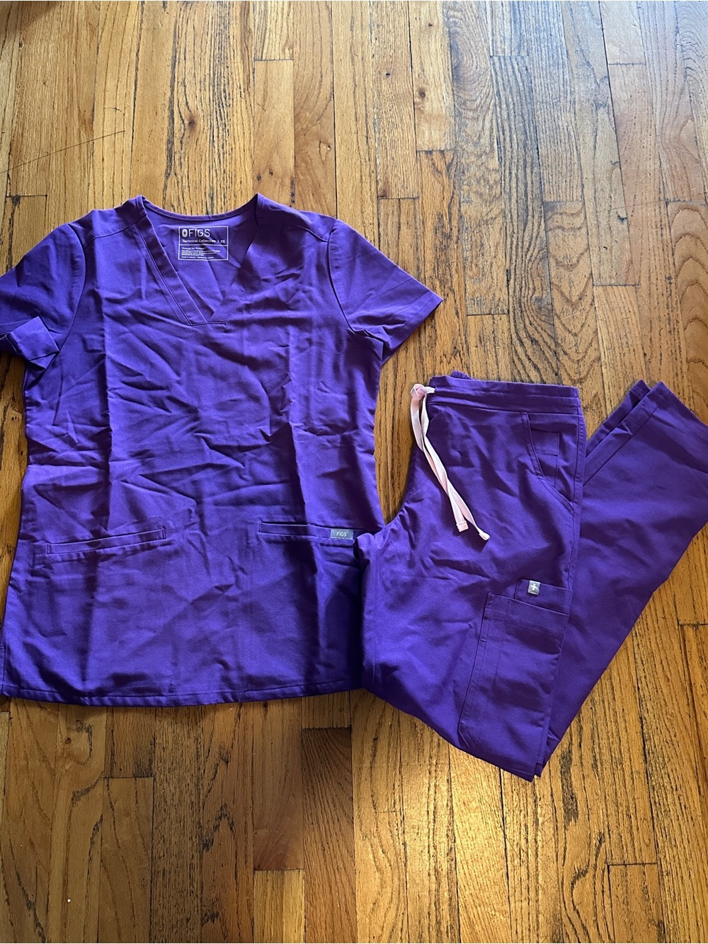 FIGS Women's Purple (Ultra Violet) Casma Scrub Top and Yola Skinny Scrub Pants